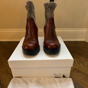 Chloe Brown Neva Ankle Boots Size EU 37.5